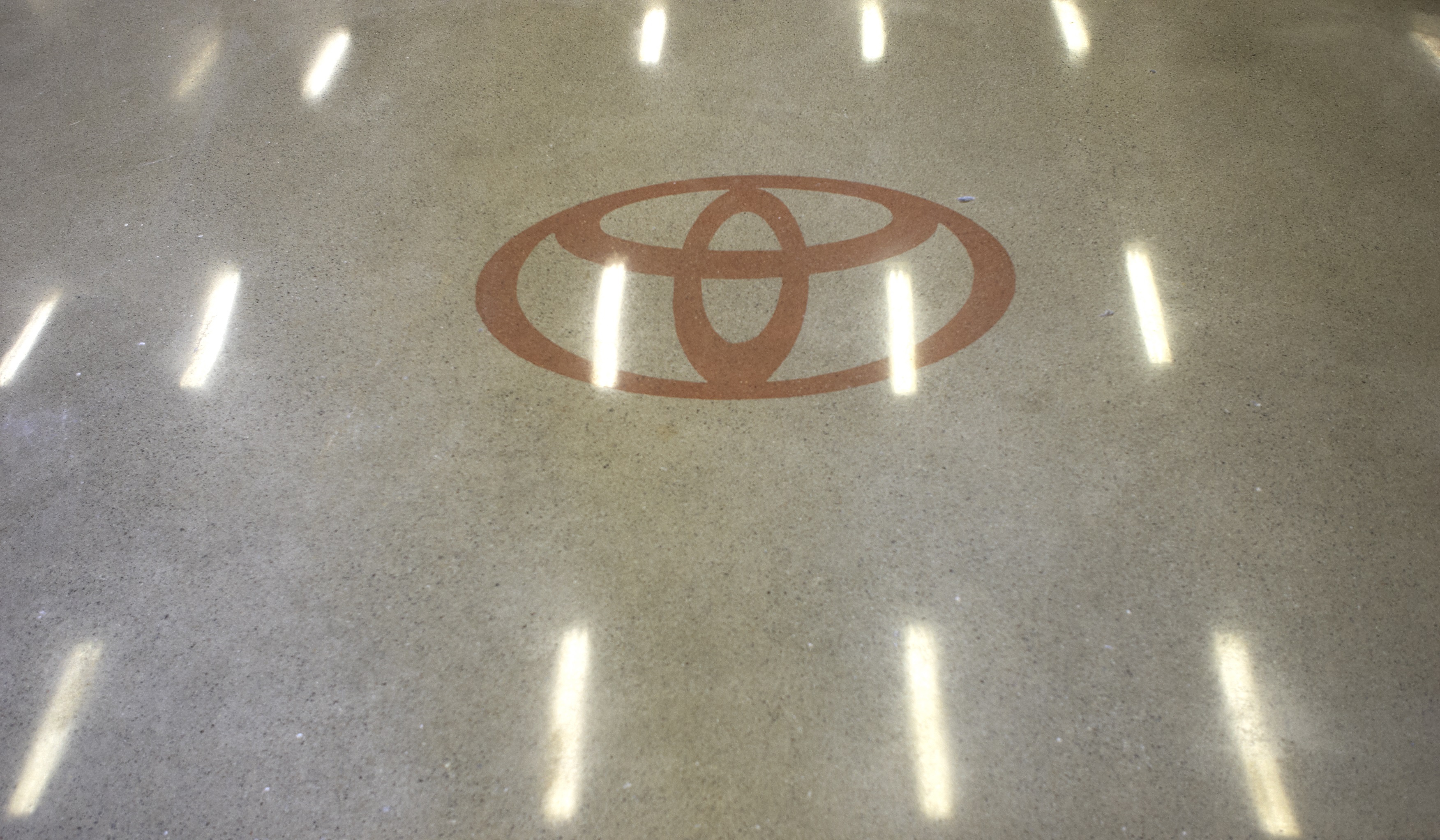 toyota logo on polished concrete floor